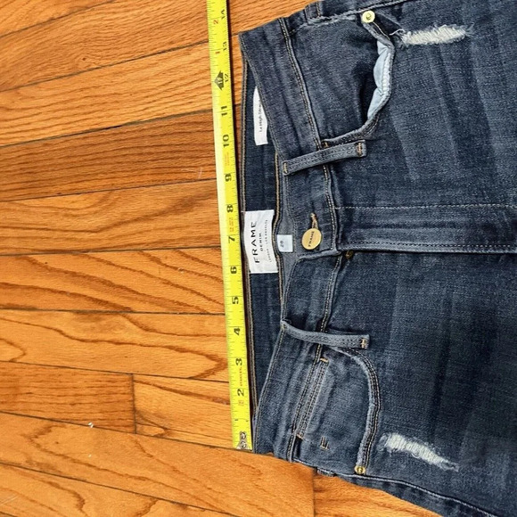 Frame Le High Straight Chewed Hem Blue Jeans Size 28 - Picture 5 of 7